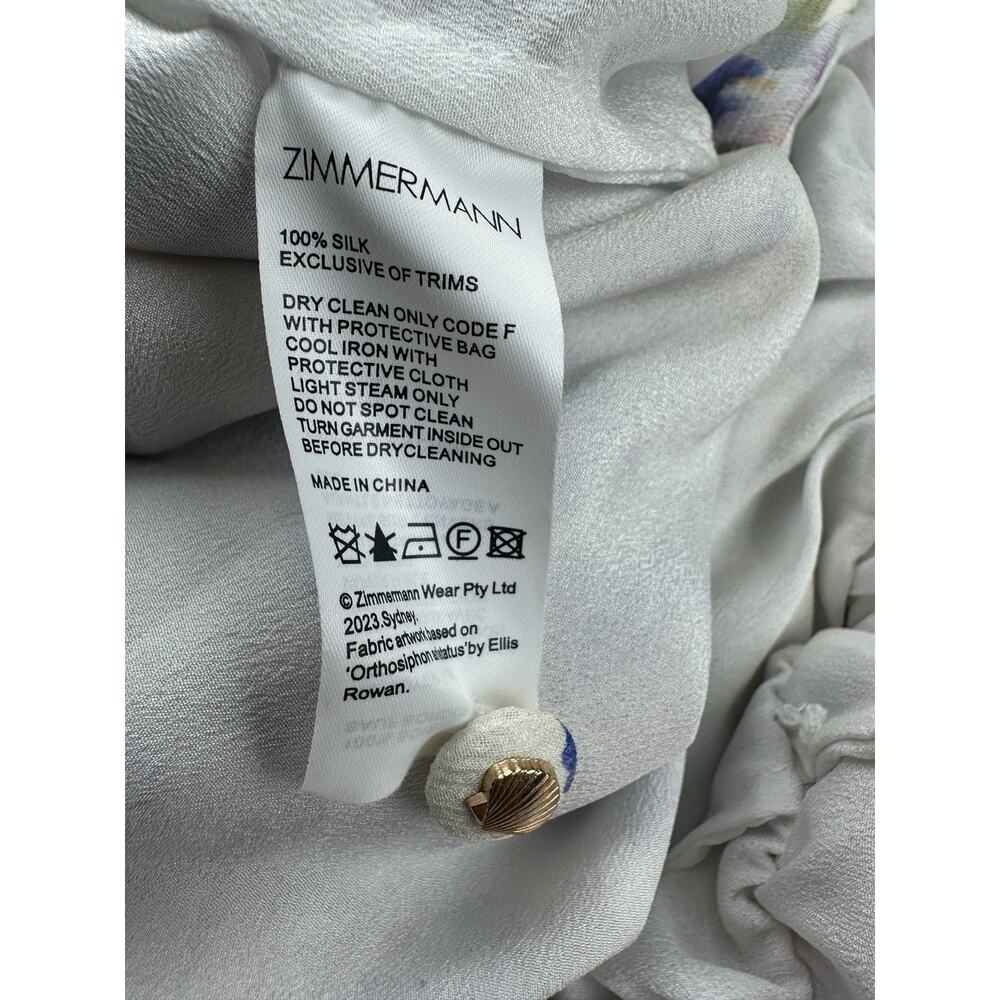 Zimmermann Tama Iris Silk Playsuit Romper Floral Ruffle Button Front No Belt 3 - Picture 12 of 13